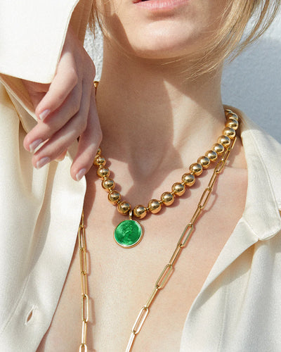 Fresca Medal in emerald green enamel